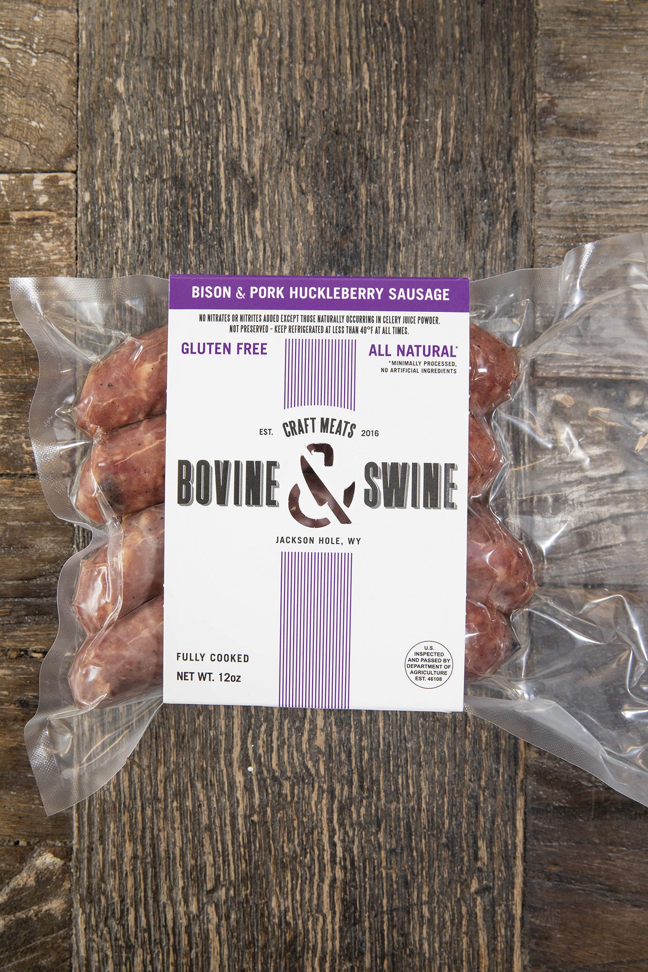 Bison & Pork Huckleberry Sausage - 4 packs